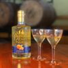 Richland Satsuma Orange Rum Liqueur with vintage liqueur glasses