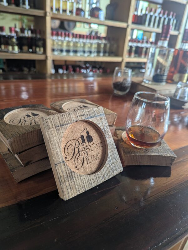 Richland Rum Wooden Coasters made from barrel staves